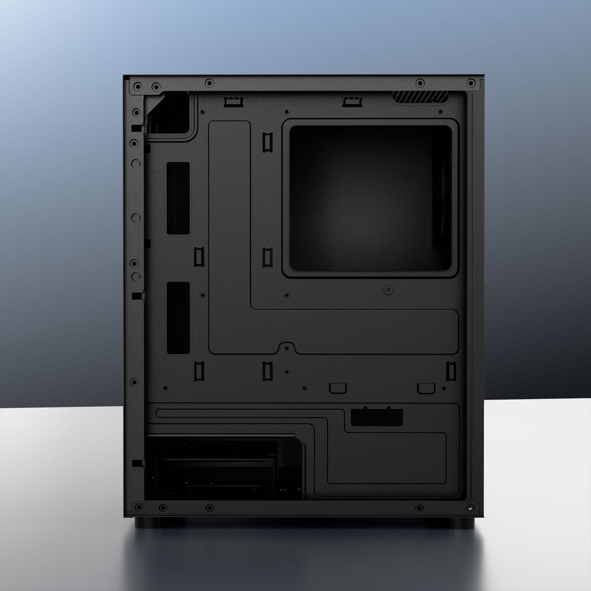daWg v110 black mini tower chassis, other side view of chassis