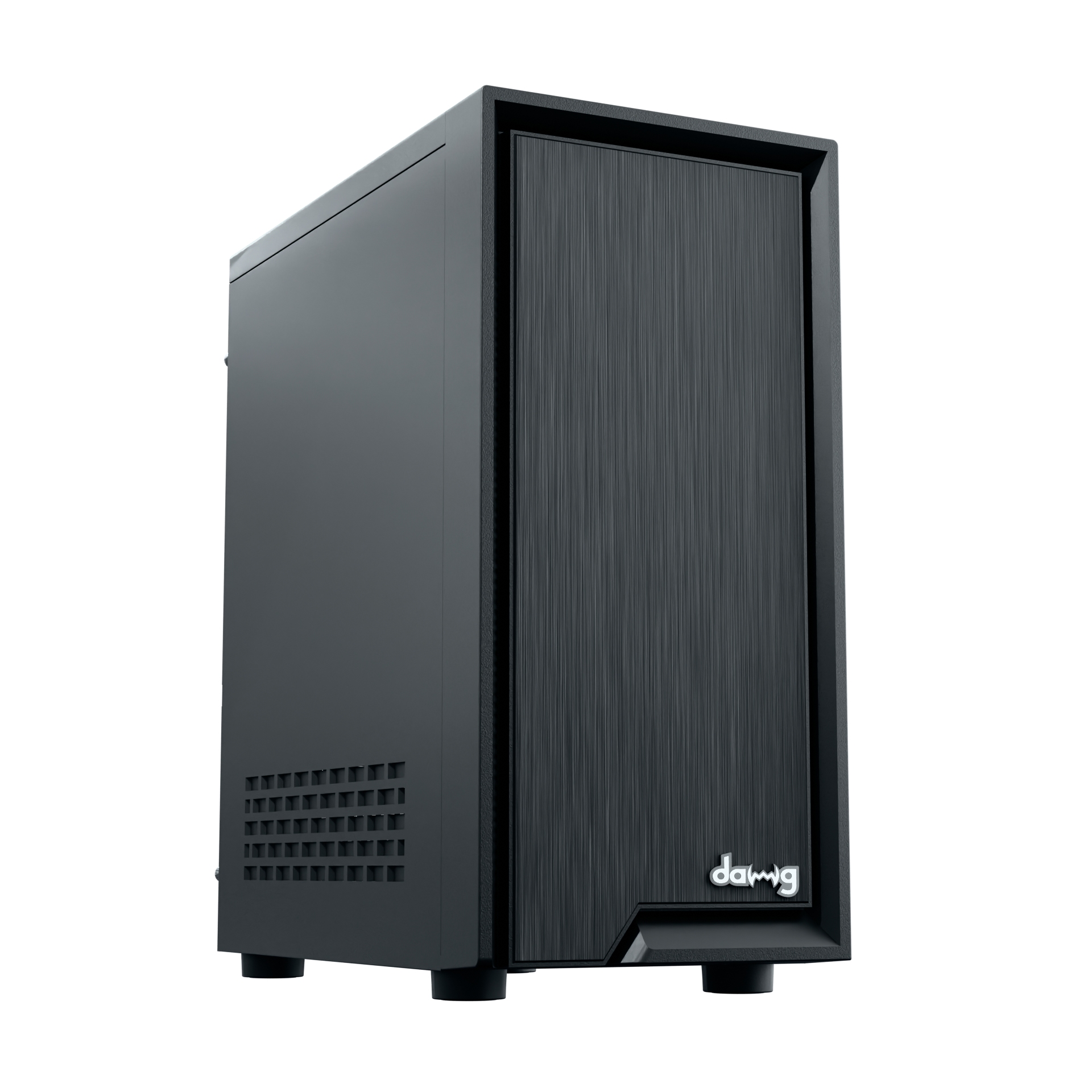 daWg V210 black mid tower chassis with sleek finish
