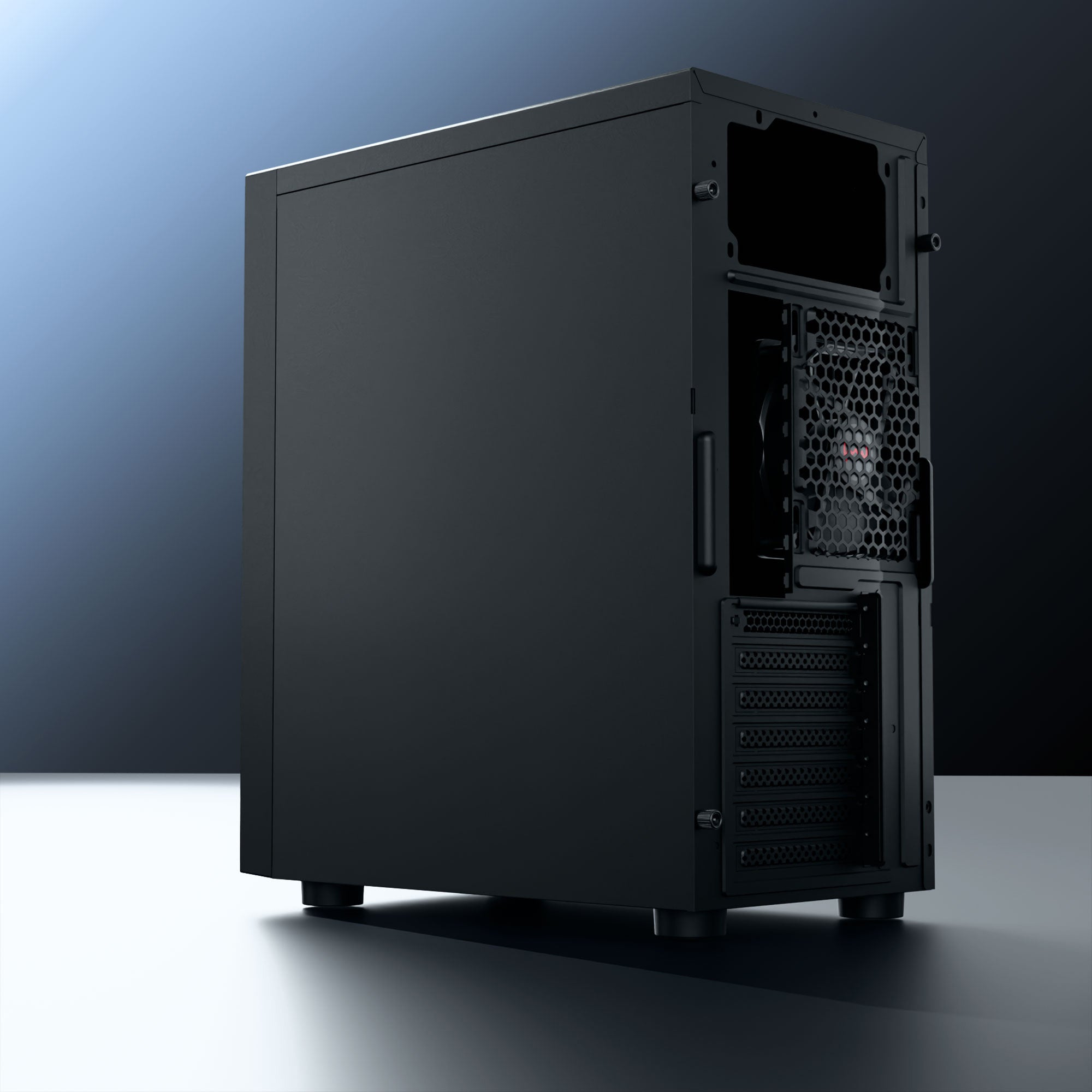 daWg v211 black mid tower chassis rear view description