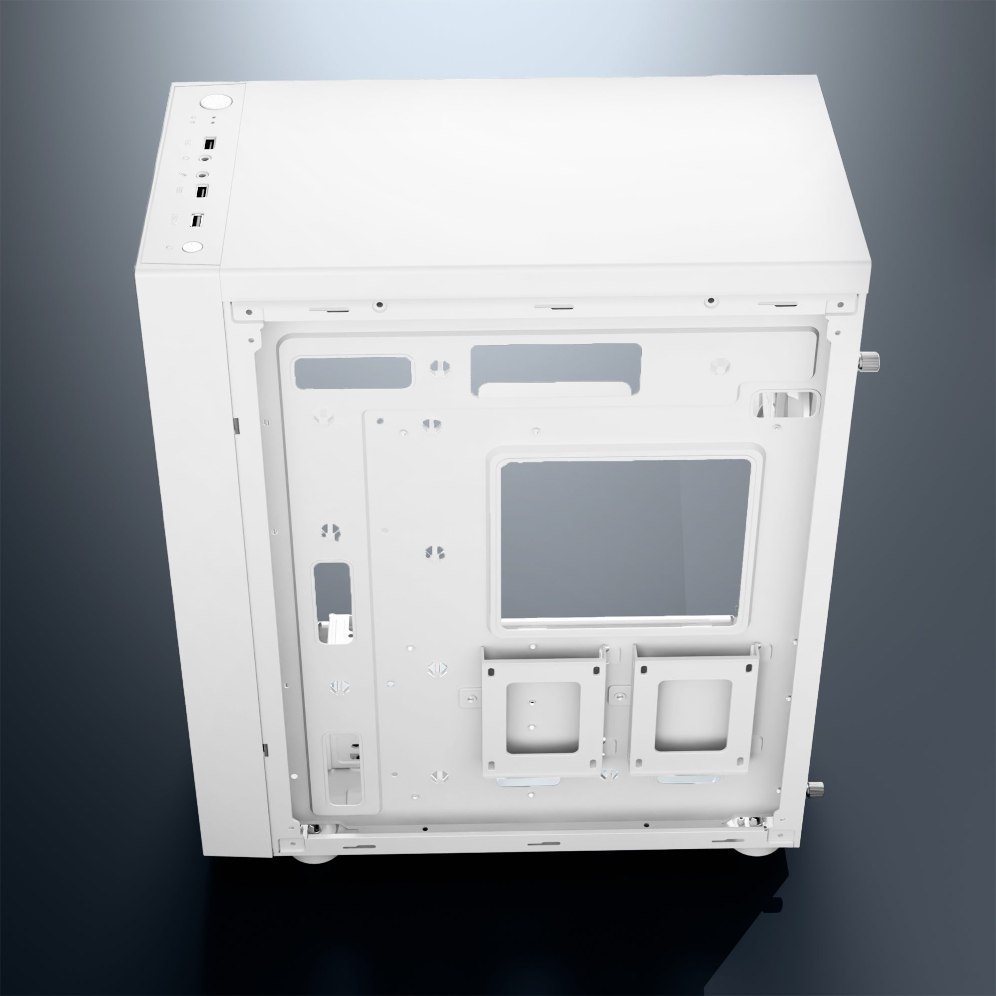 daWg v211 white mid tower chassis top view