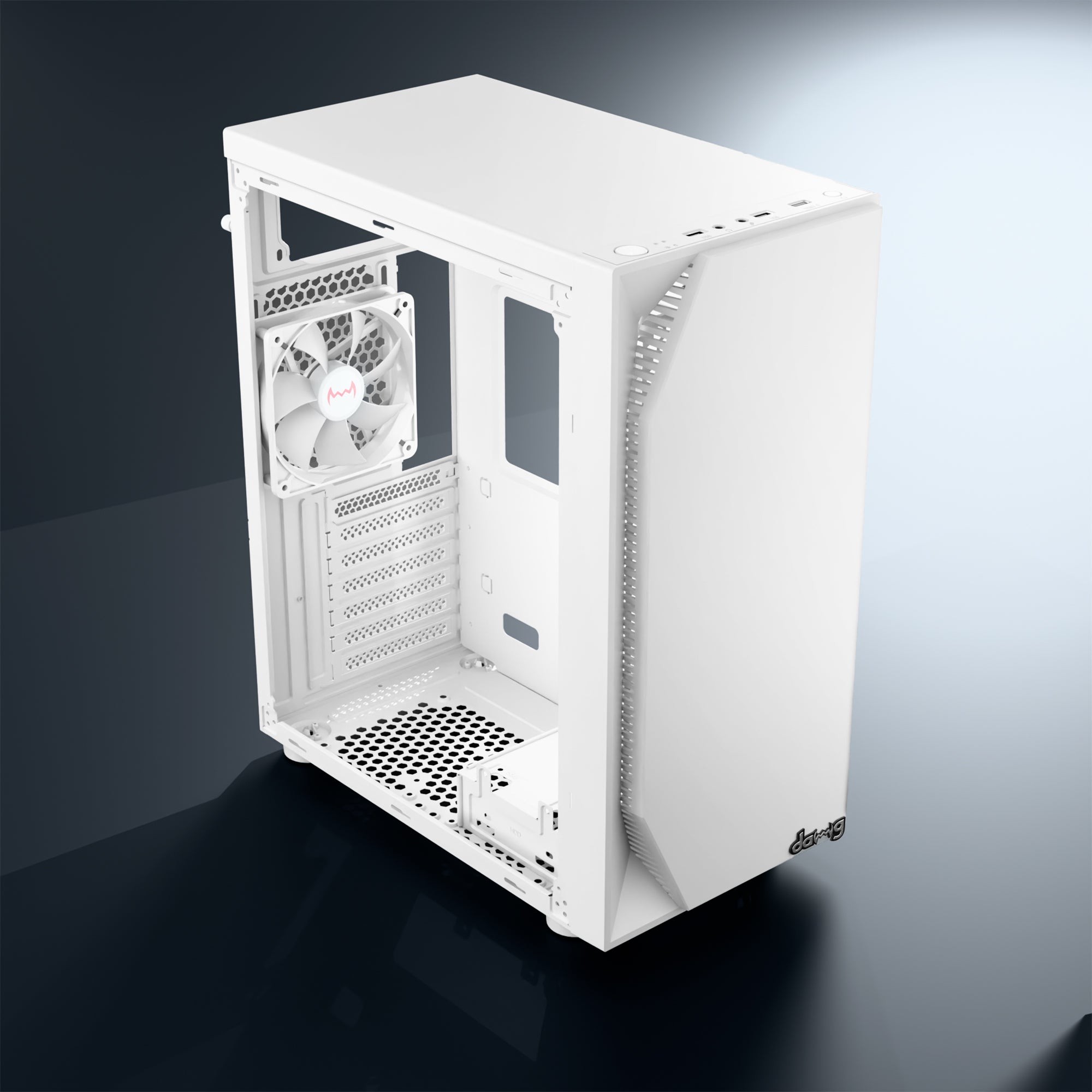 daWg v211 white mid tower chassis