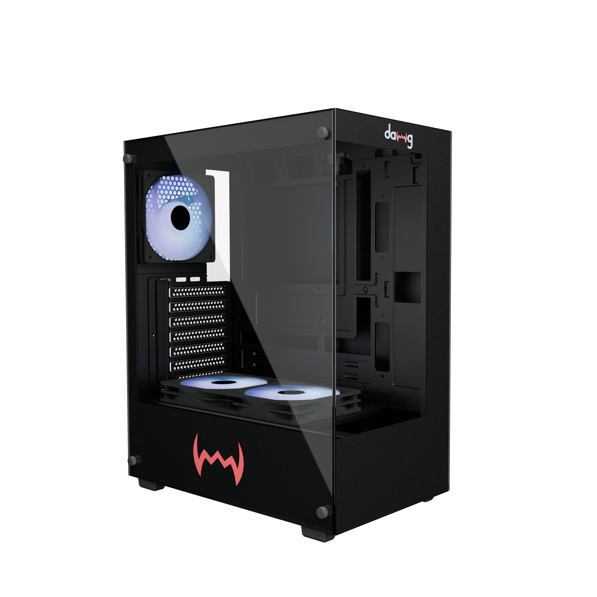 daWg X 430 Black Mid tower Chassis with Compact finish , angled view