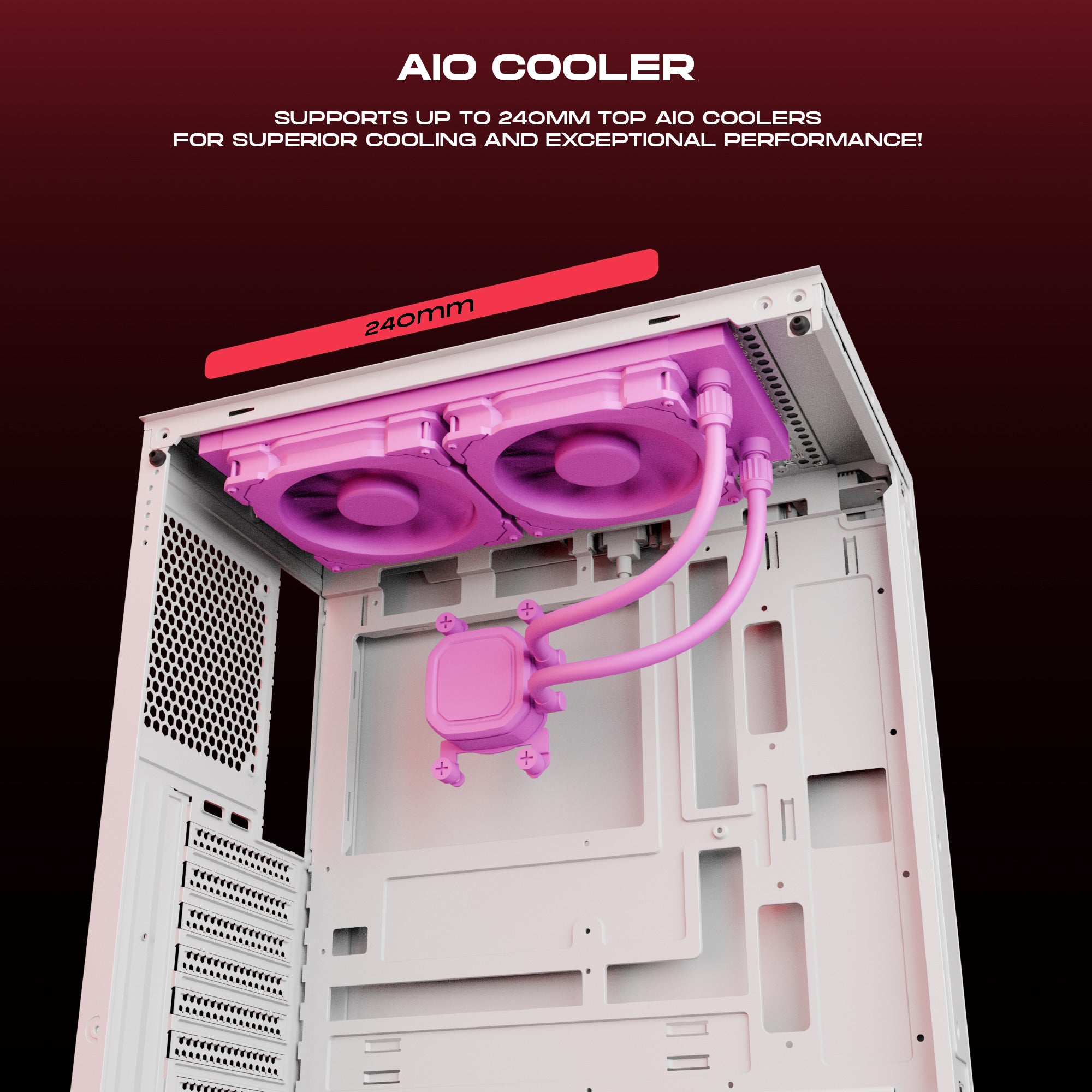 daWg X 430 White Mid tower Chassis , 240mm Top AIO Cooler for superior Cooling