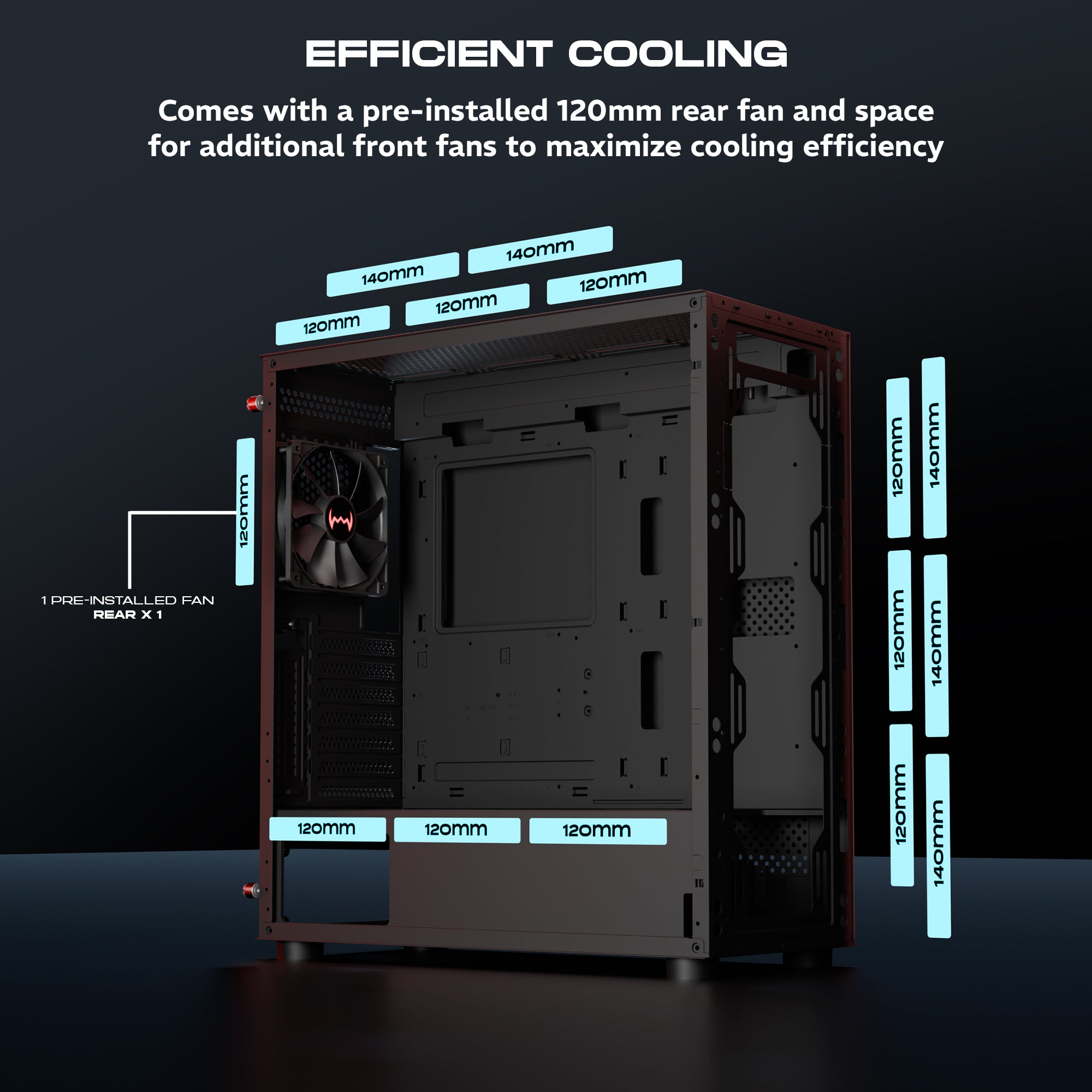 daWg X490 full tower chassis showing advanced cooling support