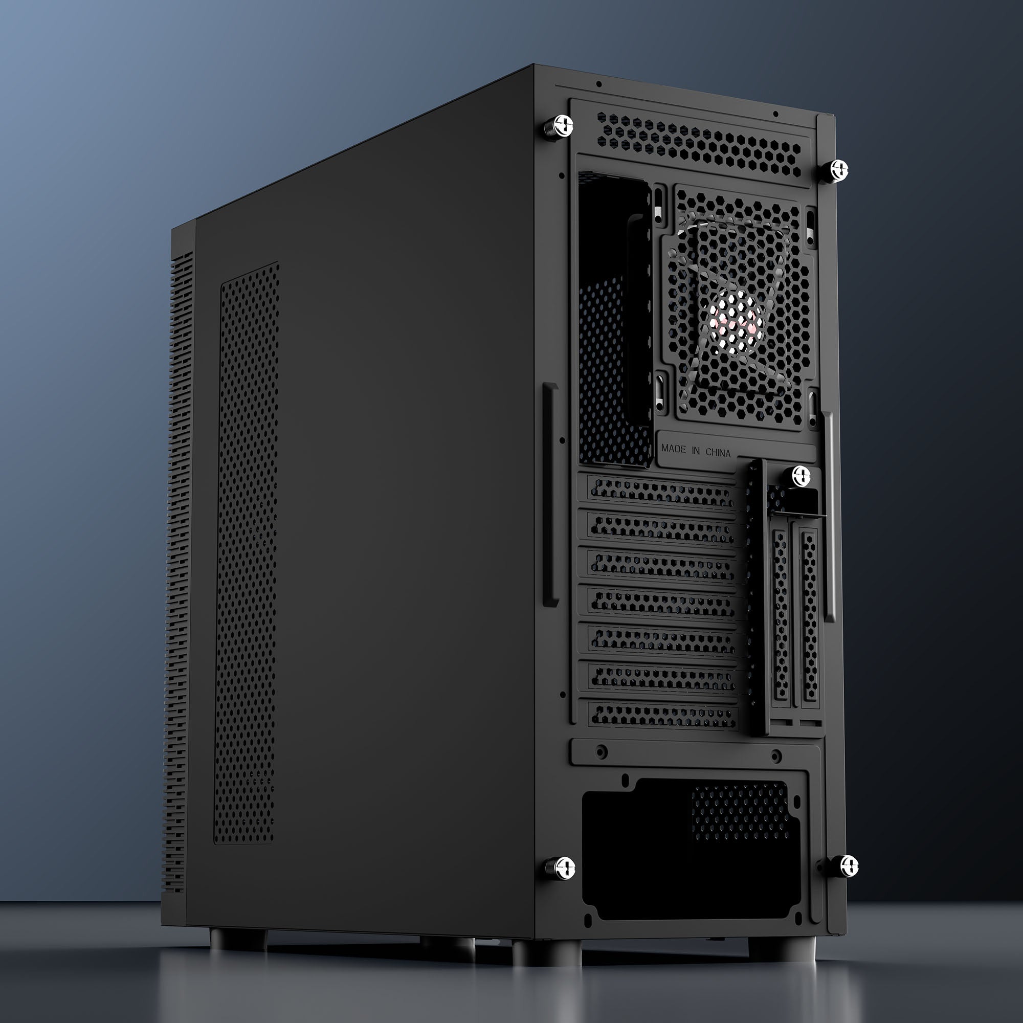 daWg X490 full tower chassis rear panel description