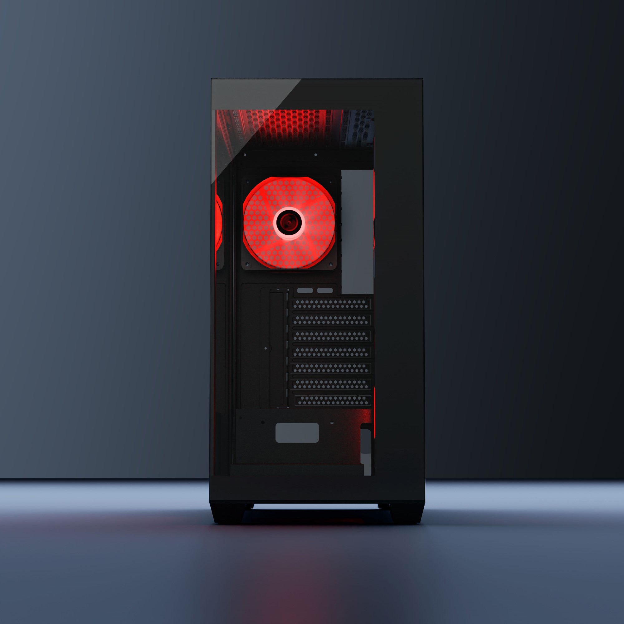daWg X 520 Black Mid tower chassis front view of chassis with sleek finish