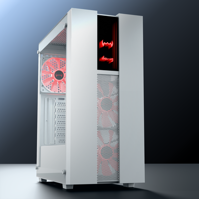 daWg v350 White mid tower chassis, with sleek design