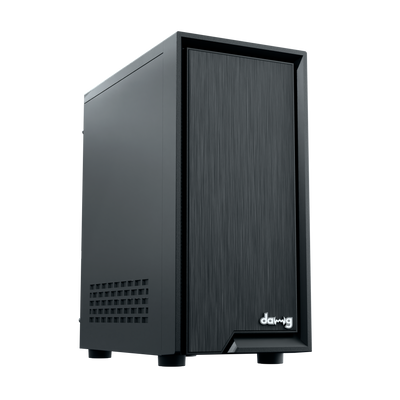 daWg V210 black mid tower chassis with sleek finish 