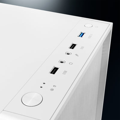 daWg V210 white mid tower chassis input ports