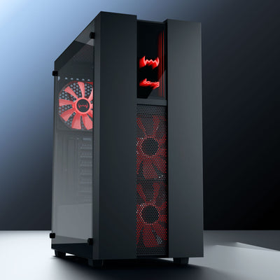 daWg v350 black mid tower chassis, with sleek design