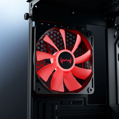 daWg v350 black mid tower chassis, 120mm rear cooling fan