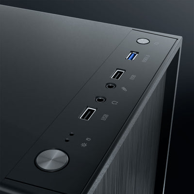 daWg V210 black mid tower chassis , input ports 