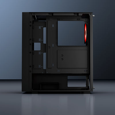 daWg X440 black mid tower chassis side view design