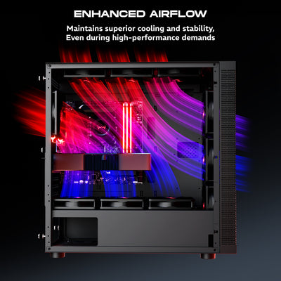 daWg X490 full tower chassis side view showing enhanced airflow