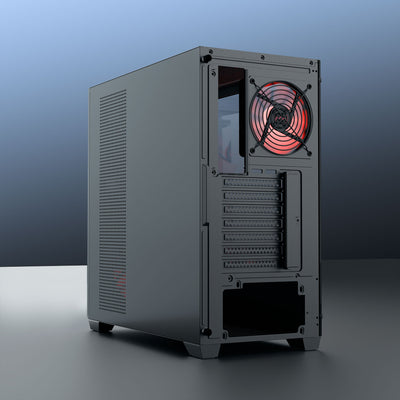 daWg X 540 Black full tower Chassis , rear panel profile