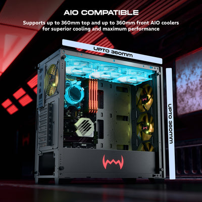 daWg X 540 Black full tower Chassis, 360mm AIO coolers on Top and front for maximum performance