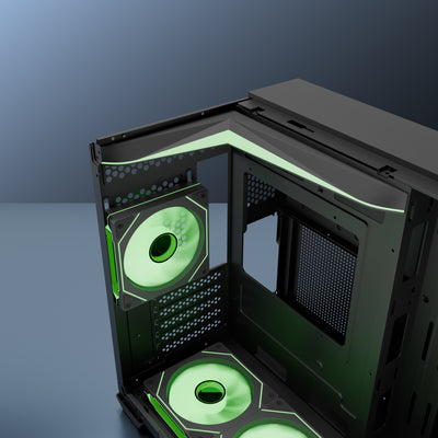 daWg Y 740 Black Cube Chassis, 120mm rear and bottom cooling fans for superior cooling